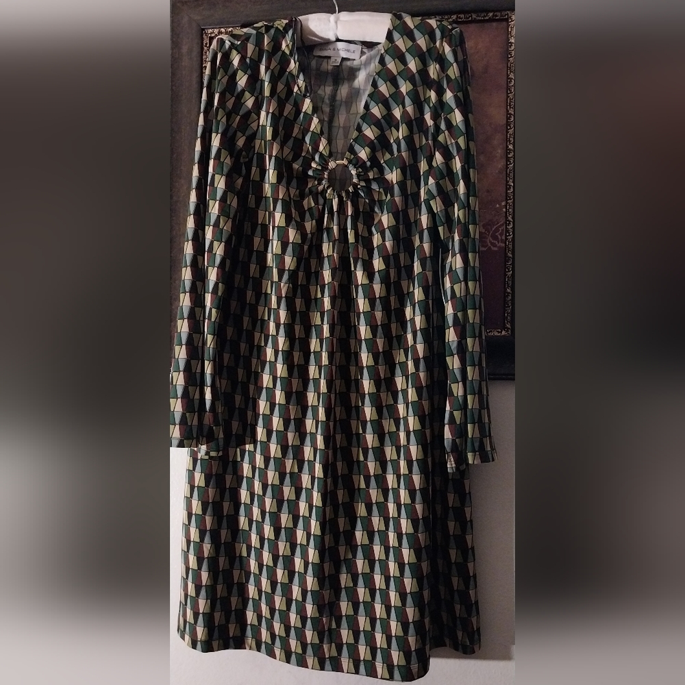 Gree Brown and Beige Dress